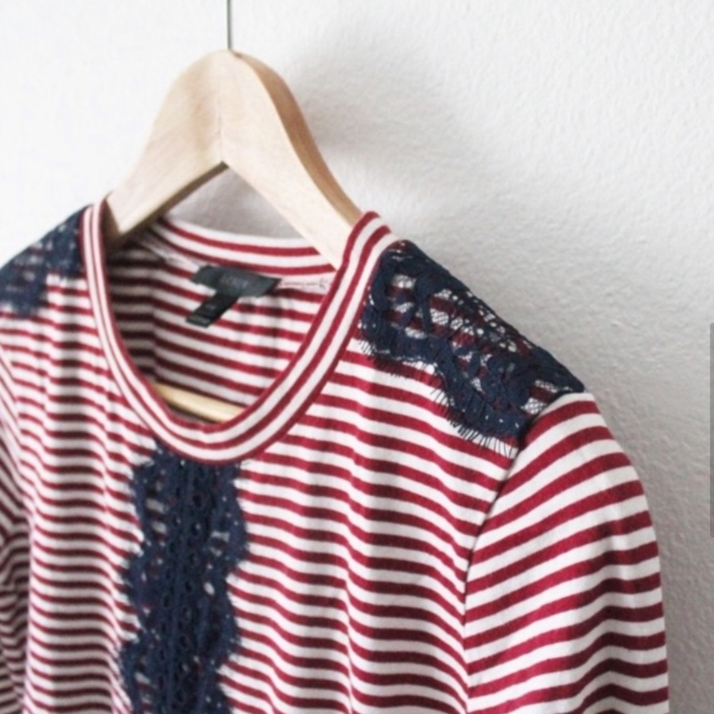 RELISTED ๐ HP ๐ J. Crew Striped Lace Long Sleeve L572 - Picture 4 of 7